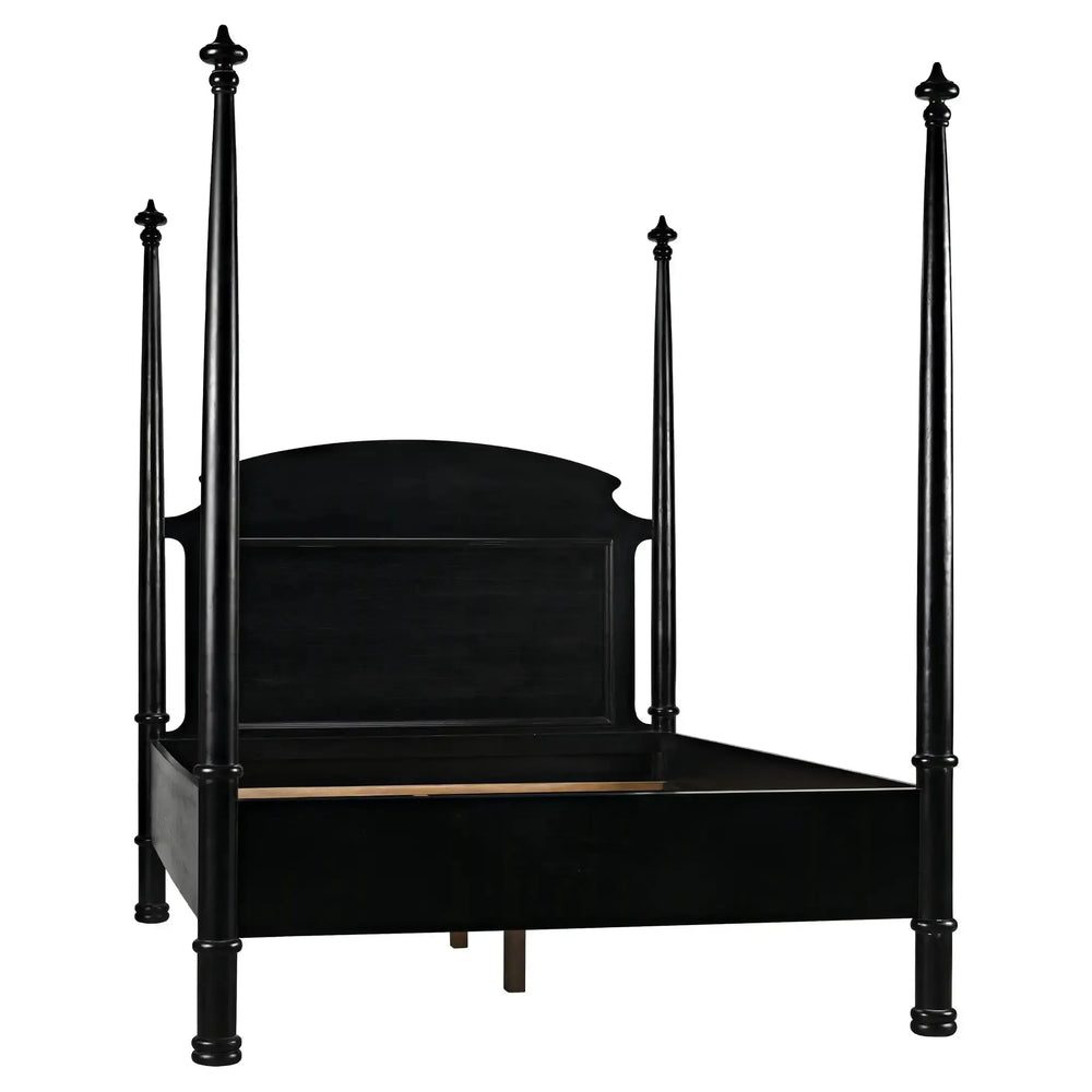 New Douglas Bed, Queen, Hand Rubbed Black-Blue Hand Home