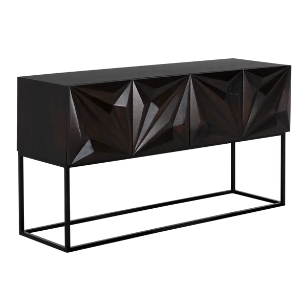 Zurich Console, Ebony Walnut with Steel by Noir-Blue Hand Home