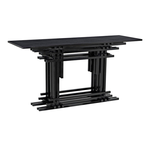 Loyd Console, Hand Rubbed Black-Noir Furniture-Blue Hand Home