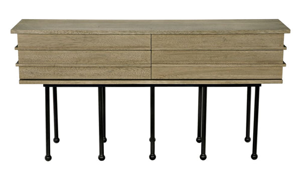 Oliver Console, Washed Walnut by Noir-Blue Hand Home