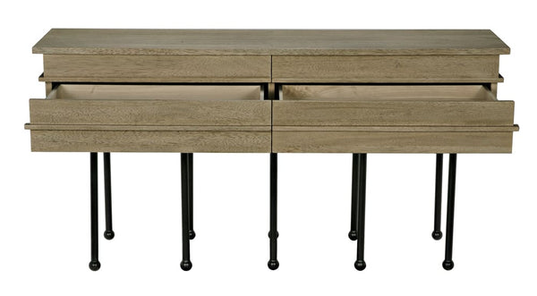 Oliver Console, Washed Walnut by Noir-Blue Hand Home