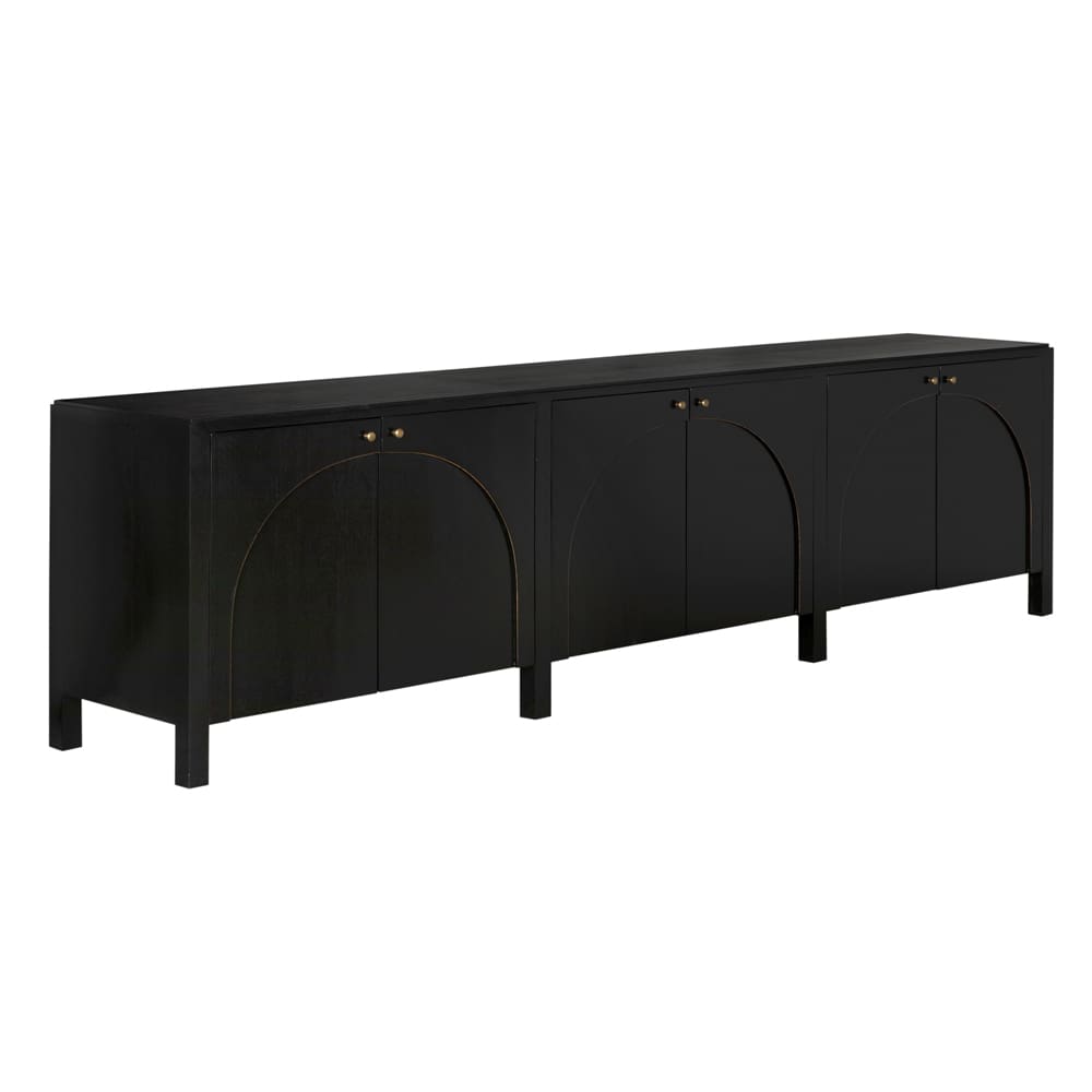 Weston Sideboard, Hand Rubbed Black with Light Brown Trim-Blue Hand Home
