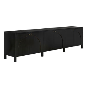 Weston Sideboard, Hand Rubbed Black with Light Brown Trim-Blue Hand Home