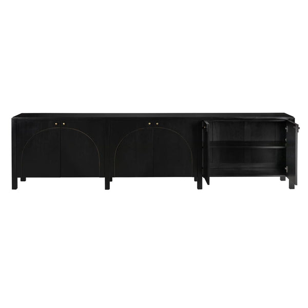Weston Sideboard, Hand Rubbed Black with Light Brown Trim-Blue Hand Home