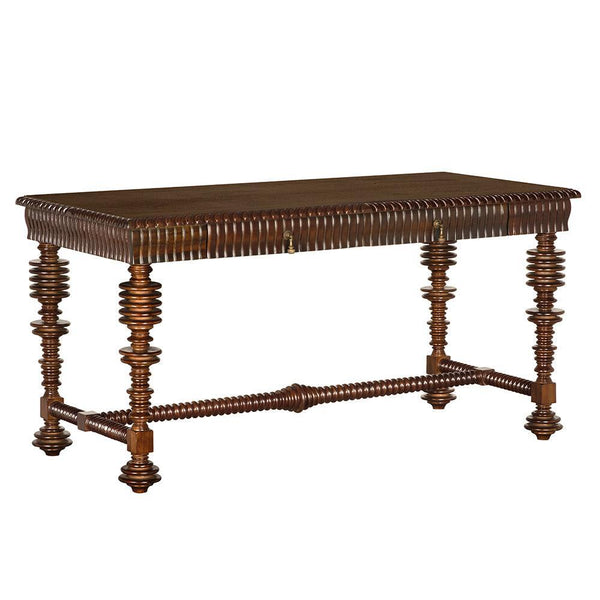 Portuguese Desk, Small, Hand Rubbed Brown-Blue Hand Home