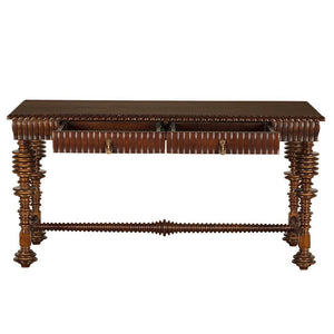 Portuguese Desk, Small, Hand Rubbed Brown-Blue Hand Home