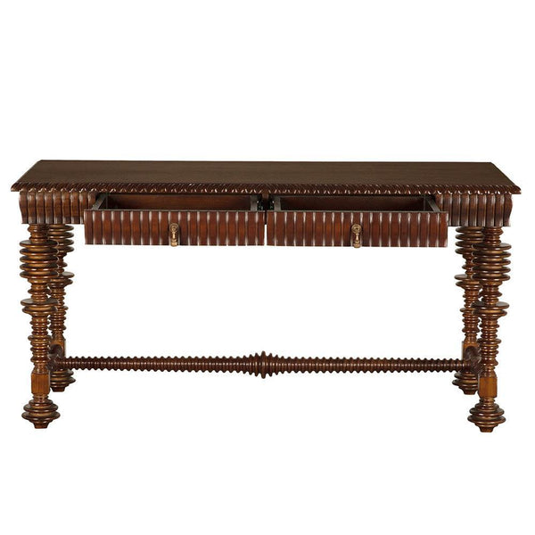 Portuguese Desk, Small, Hand Rubbed Brown-Blue Hand Home