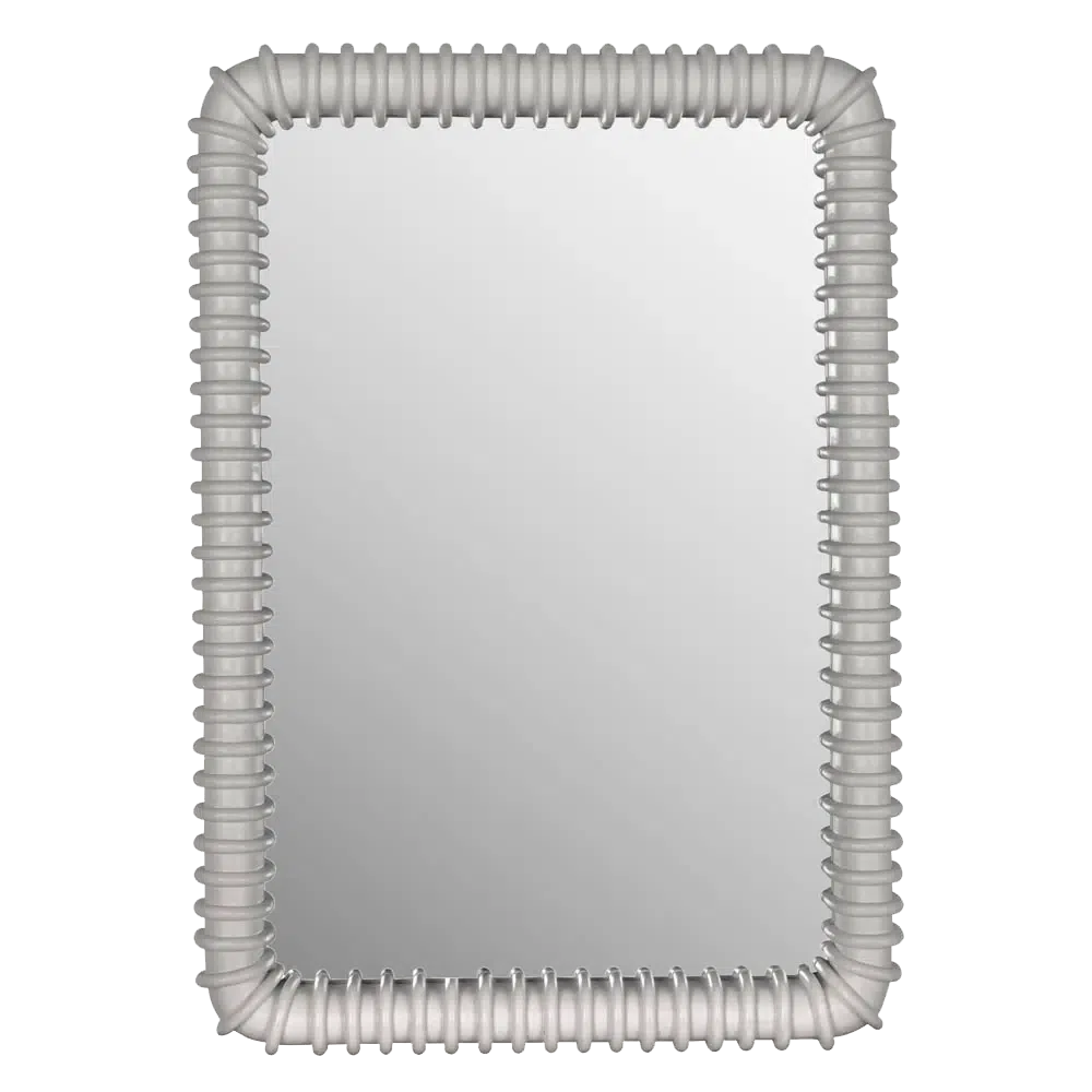 Toshi MIrror, Solid White by Noir-Blue Hand Home