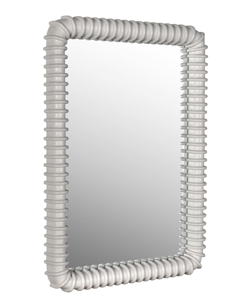 Toshi MIrror, Solid White by Noir-Blue Hand Home