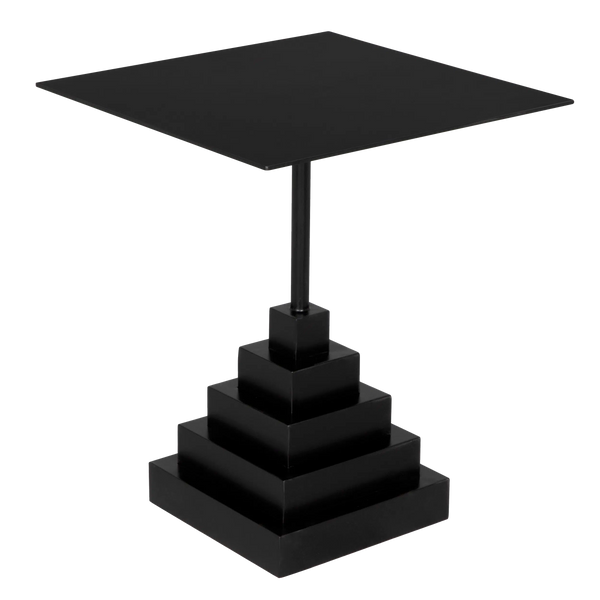 Noir Nova Square Side Table-Blue Hand Home