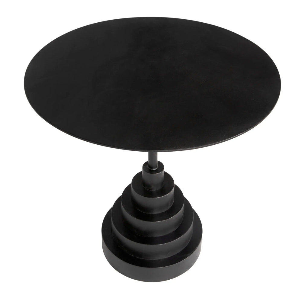 Noir Nova Round Side Table-Blue Hand Home