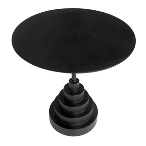 Noir Nova Round Side Table-Blue Hand Home