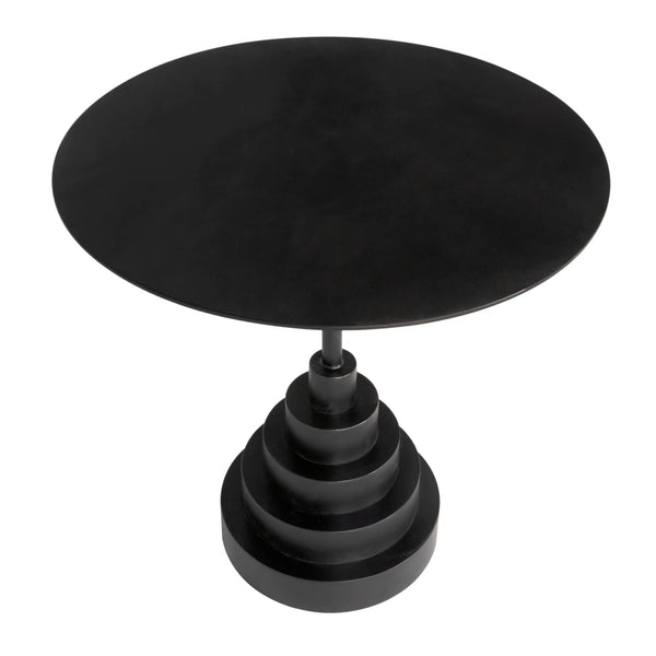Noir Nova Round Side Table-Blue Hand Home