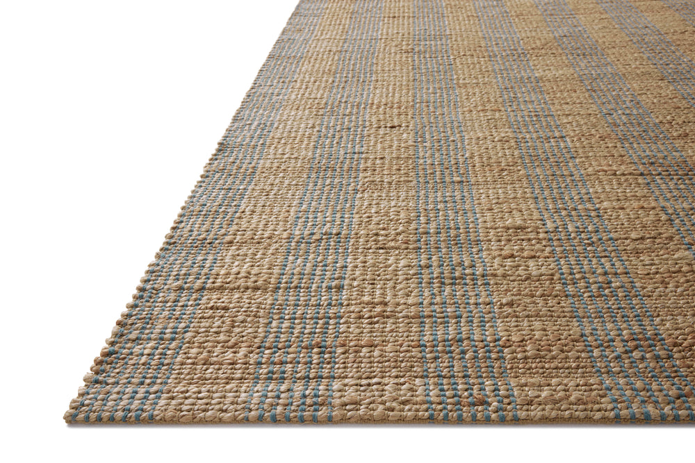 Chris Loves Julia x Loloi Judy Rugs - Natural / Sky-Blue Hand Home