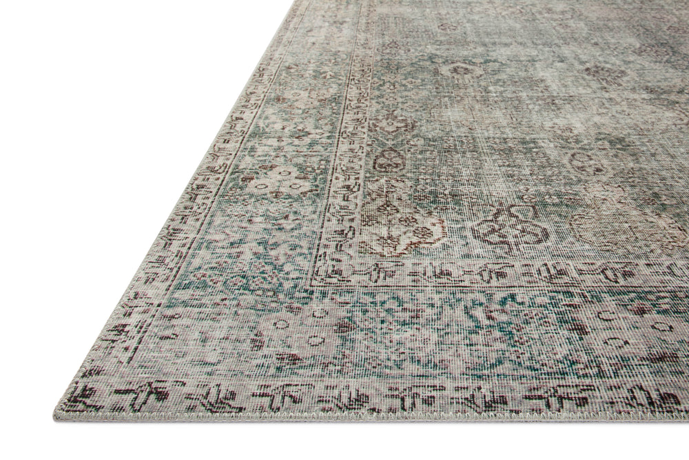 Chris Loves Julia x Loloi Jules Rugs - Emerald / Antique Ivory-Blue Hand Home