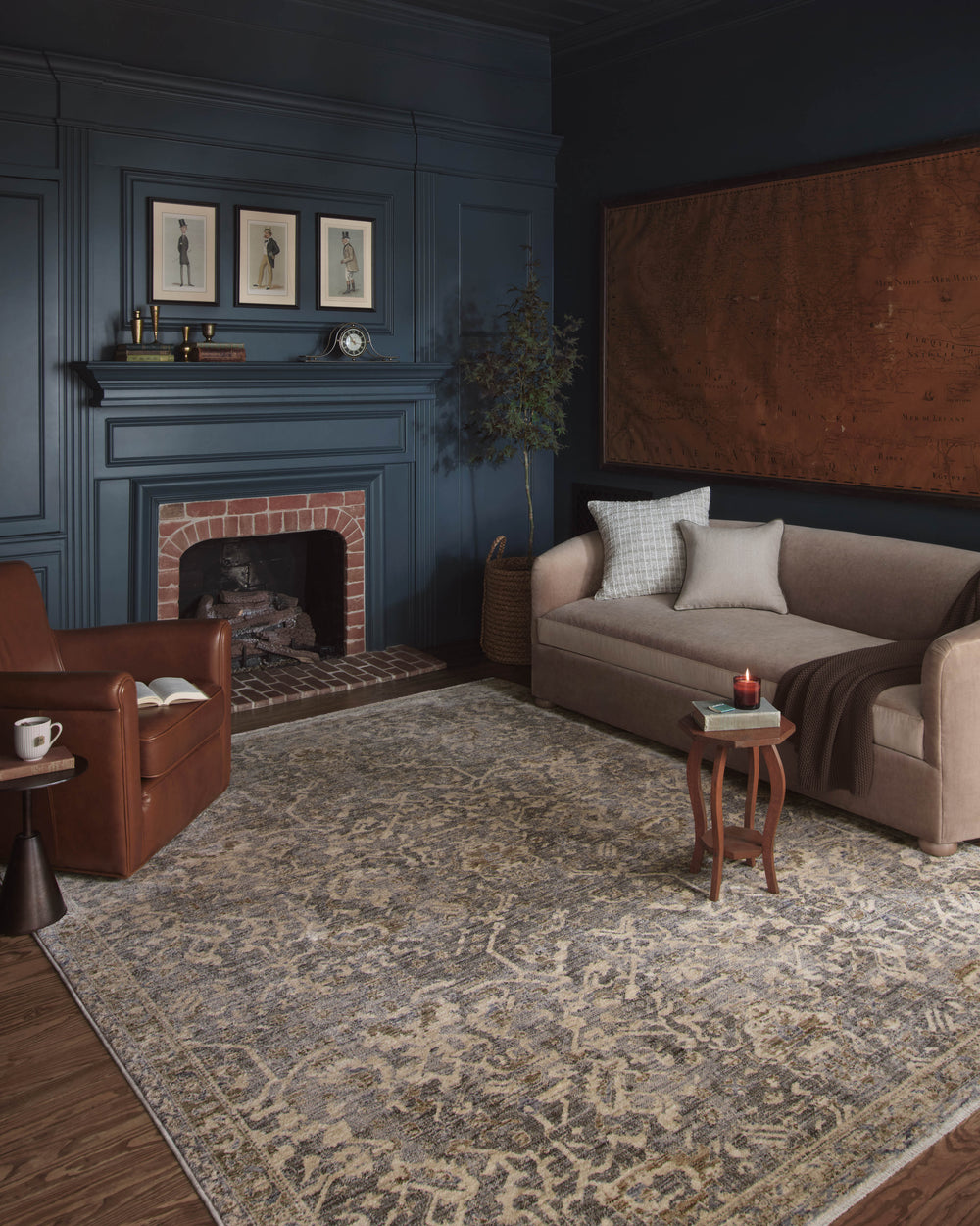 Magnolia Home by Joanna Gaines x Loloi Junie Rug - Blue / Natural-Blue Hand Home