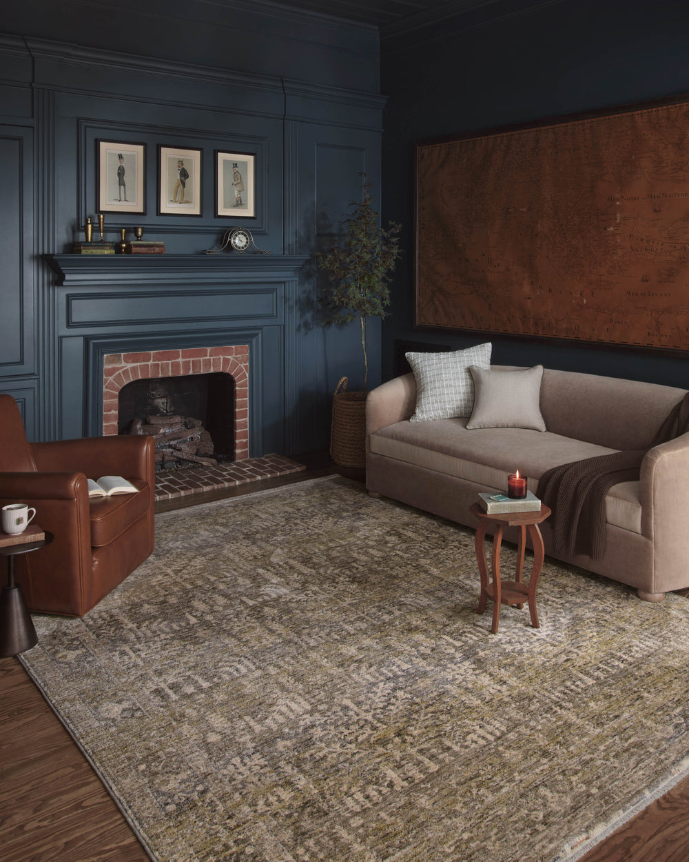 Magnolia Home by Joanna Gaines x Loloi Junie Rug - Moss / Natural-Blue Hand Home