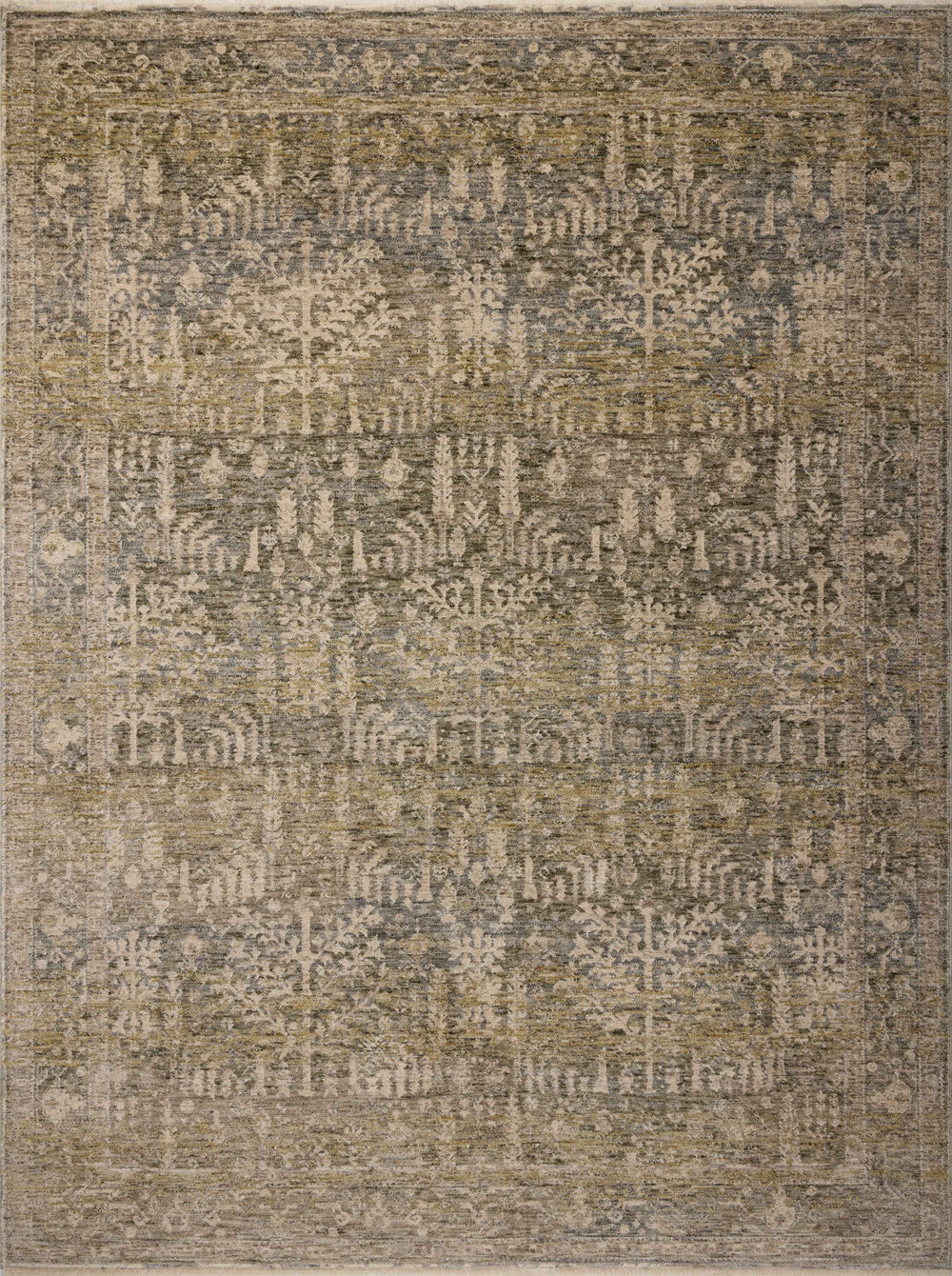 Magnolia Home by Joanna Gaines x Loloi Junie Rug - Moss / Natural-Blue Hand Home