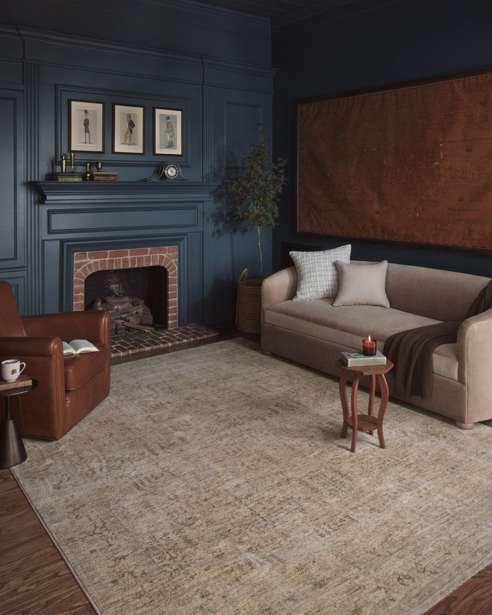 Magnolia Home by Joanna Gaines x Loloi Junie Rug - Oatmeal / Smoke-Blue Hand Home