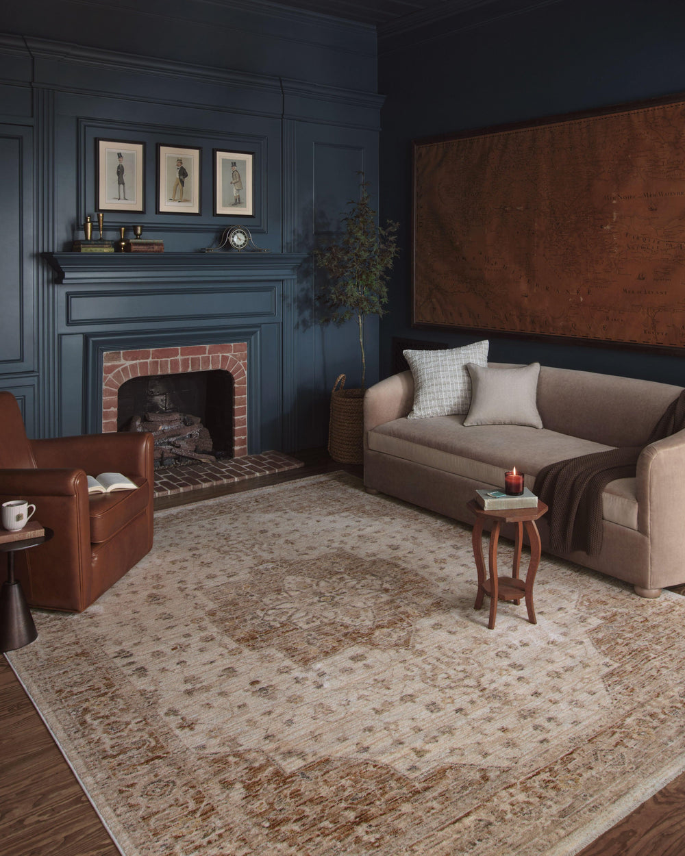 Magnolia Home by Joanna Gaines x Loloi Junie Rug - Natural / Clay-Blue Hand Home