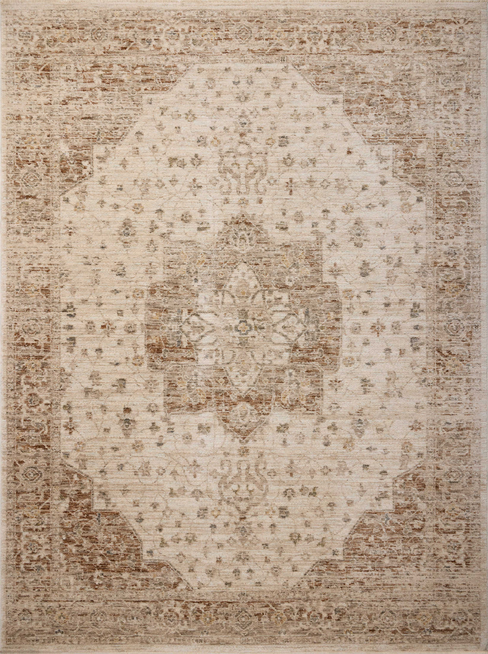 Magnolia Home by Joanna Gaines x Loloi Junie Rug - Natural / Clay-Blue Hand Home