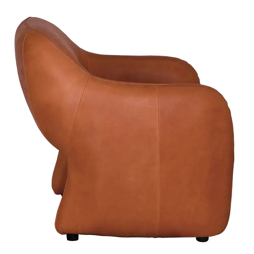 Marx Chair, Roman Red Leather-Blue Hand Home