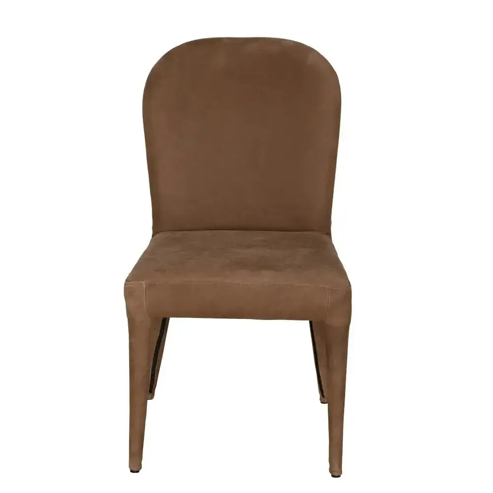Georgia Dining Chair, Orris Brown Leather-Blue Hand Home