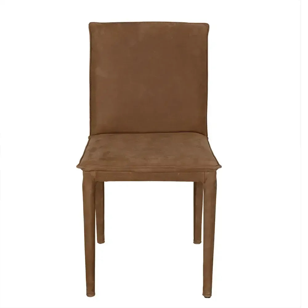 Newton Dining Chair, Brown Leather-Blue Hand Home