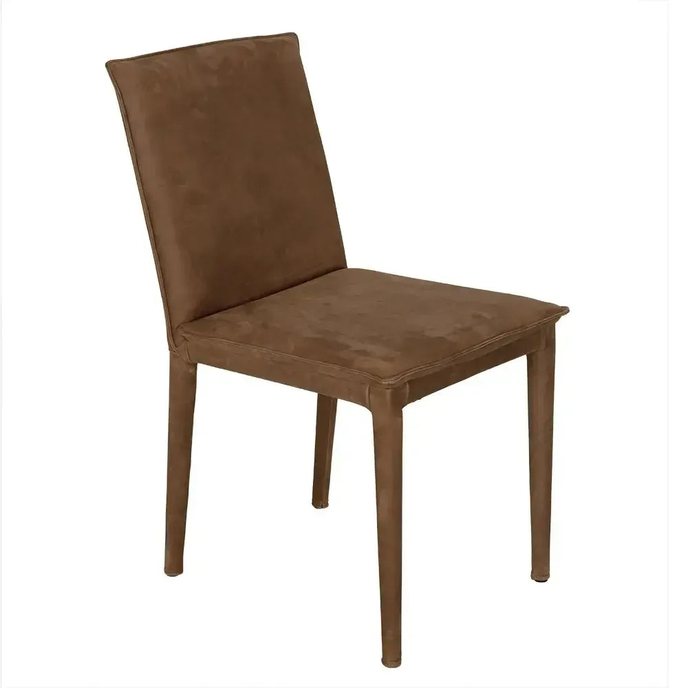Newton Dining Chair, Brown Leather-Blue Hand Home