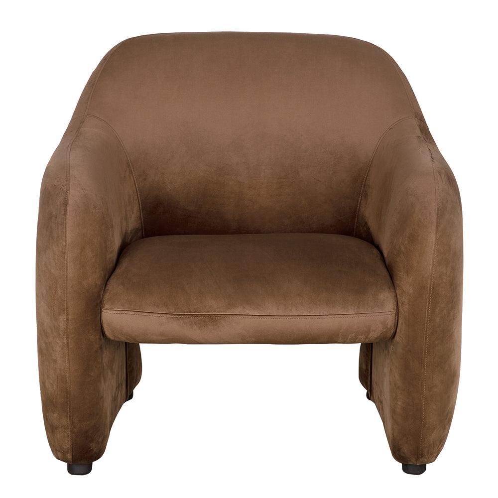 Marx Chair, Brown Velvet-Blue Hand Home