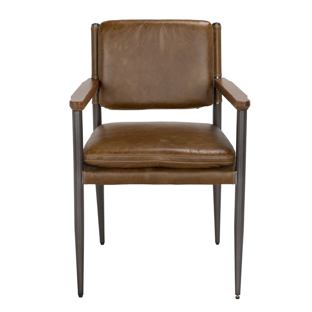 Wooster Dining Chair with Arms, Brown-Blue Hand Home