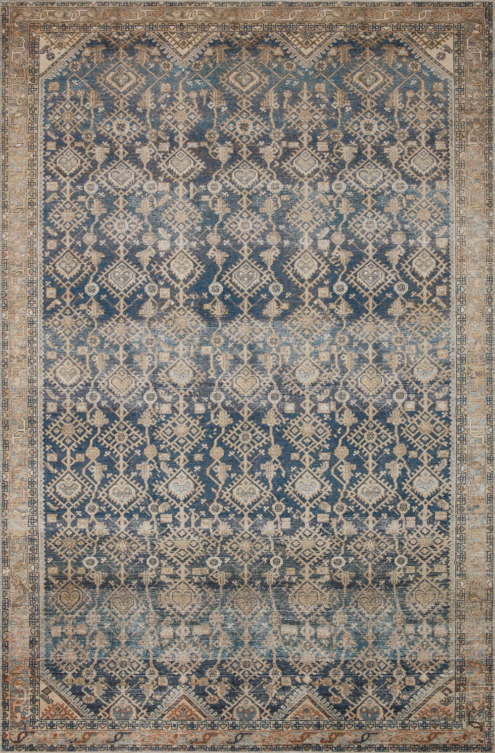 Magnolia Home by Joanna Gaines x Loloi Lenna Rug - Indigo / Natural-Blue Hand Home