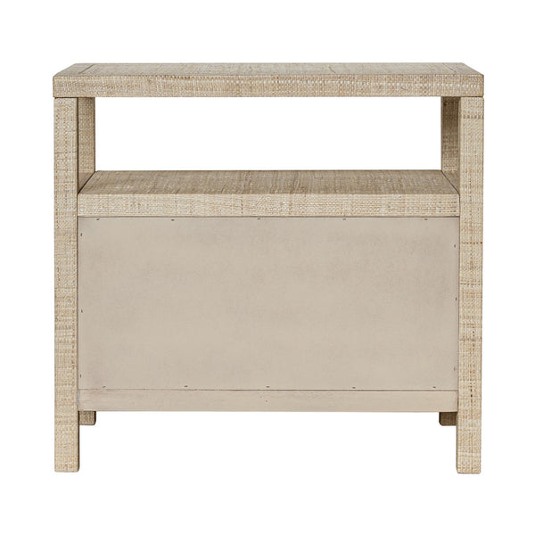 Paloma 2 Drawer Raffia Wrapped Night Stand with Shelf, 28"W, Natural