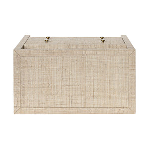 Paloma 2 Drawer Raffia Wrapped Night Stand with Shelf, 28"W, Natural