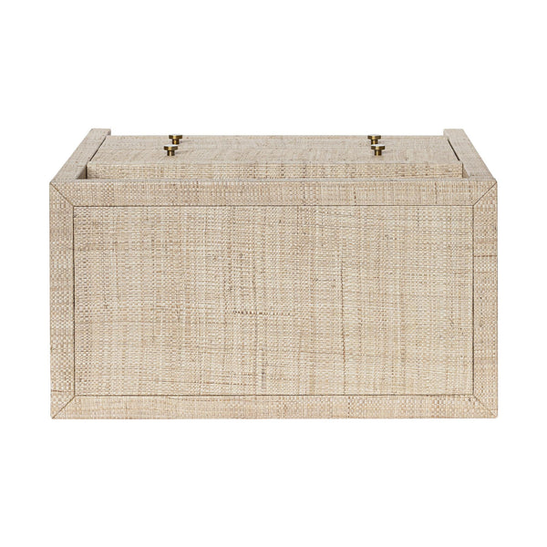 Paloma 2 Drawer Raffia Wrapped Night Stand with Shelf, 28"W, Natural
