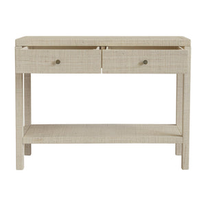 Paloma 2 Drawer Raffia Wrapped Console Table with Shelf, 40"W, Natural