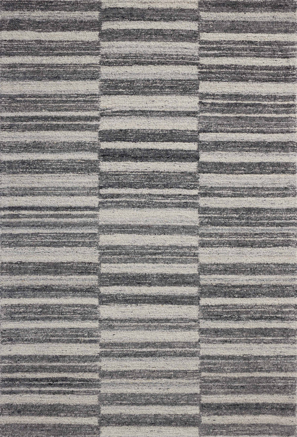 Magnolia Home by Joanna Gaines x Loloi Rae Rug - Charcoal / Mist-Blue Hand Home