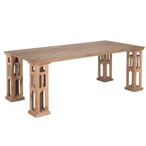 Dolly Dining Table, RO, Chai - 96x42x30-Blue Hand Home