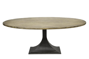 Ida 78" Oval Dining Table with Makenzie Base-Blue Hand Home