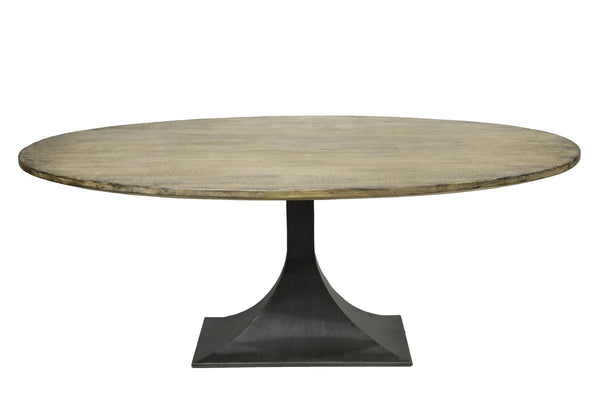 Ida 78" Oval Dining Table with Makenzie Base-Blue Hand Home