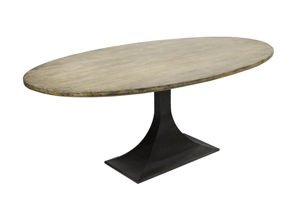 Ida 78" Oval Dining Table with Makenzie Base-Blue Hand Home