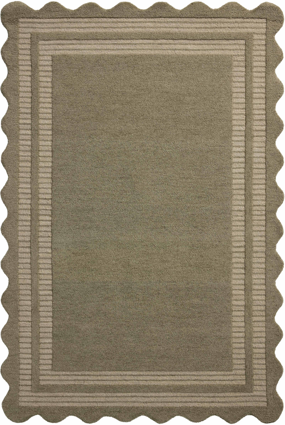 Chris Loves Julia x Loloi Scottie Rugs - Olive / Pebble-Blue Hand Home