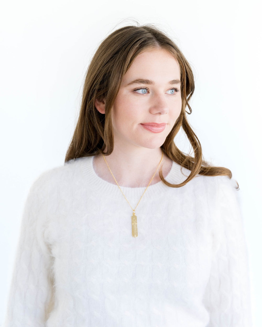 Susan Shaw Bar Cross on 30in Thin Textured Chain Necklace - Gold-Susan Shaw Jewelry-Blue Hand Home