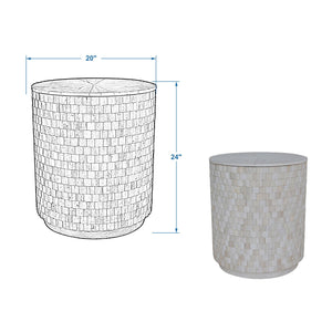 Fulton Storage Side Table, White Wash