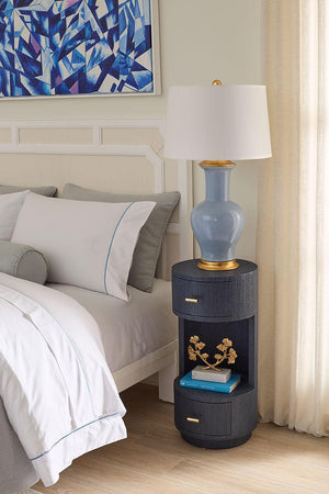 Aaron 2-Drawer End Table-Blue Hand Home