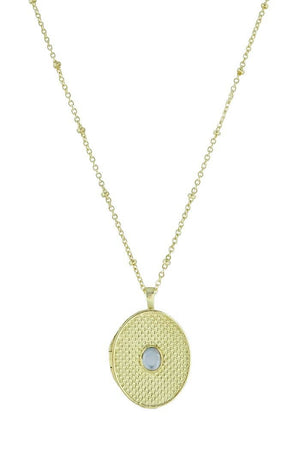 Zina Oval Locket-Blue Hand Home
