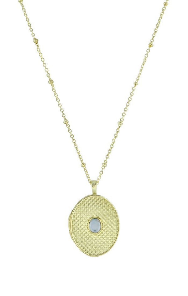 Zina Oval Locket-Blue Hand Home