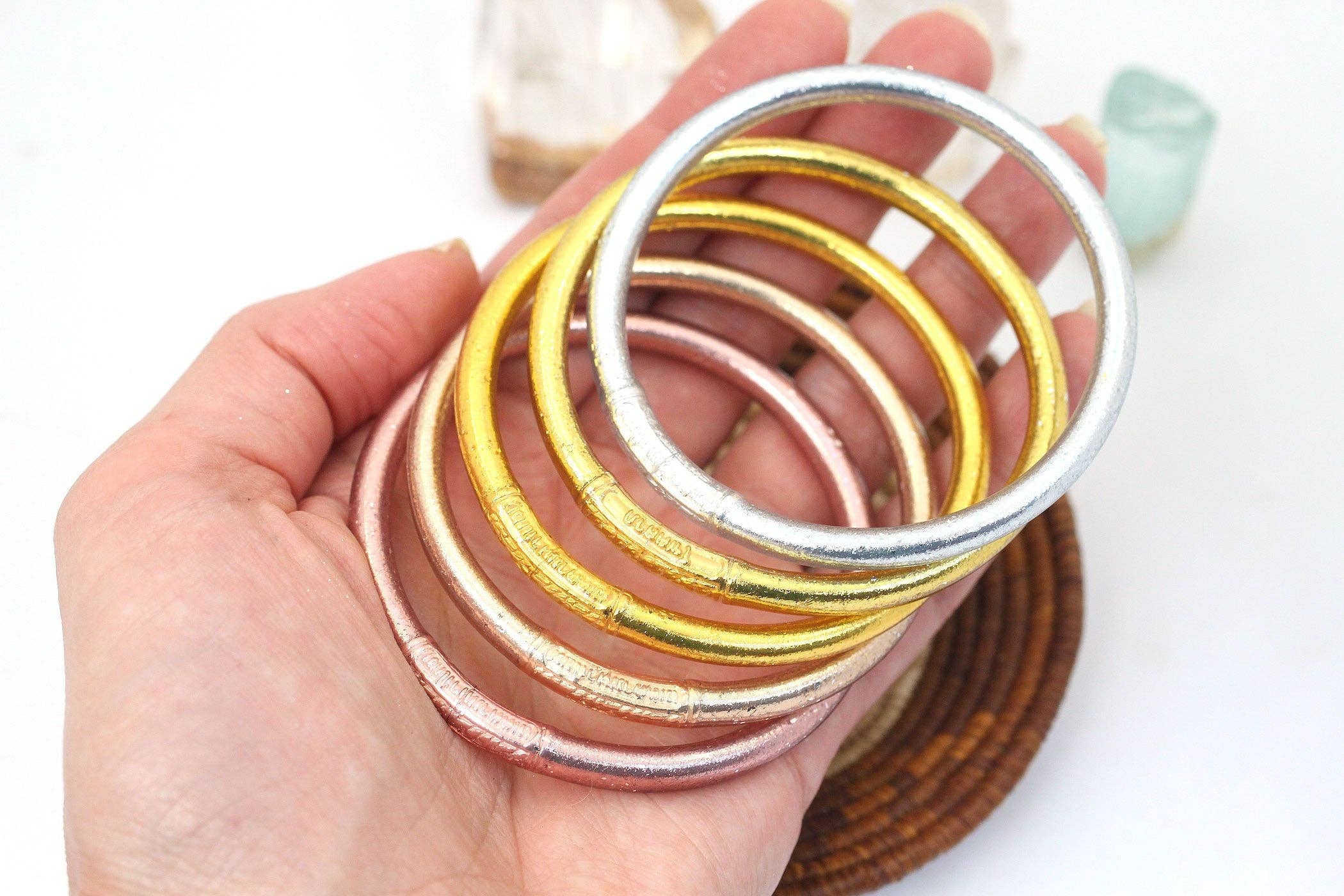 Double Braided Buddhist Temple Bangle in GOLD main image 1