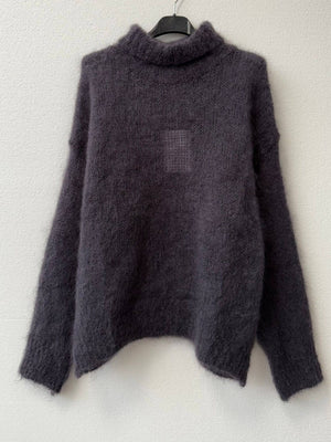 80% kid mohair sweater 3026: Bordeaux-Blue Hand Home