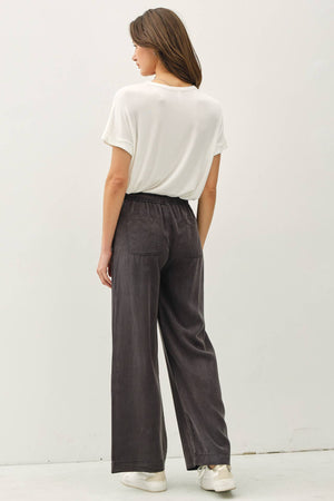 TENCEL WIDE LEG PANTS-Blue Hand Home